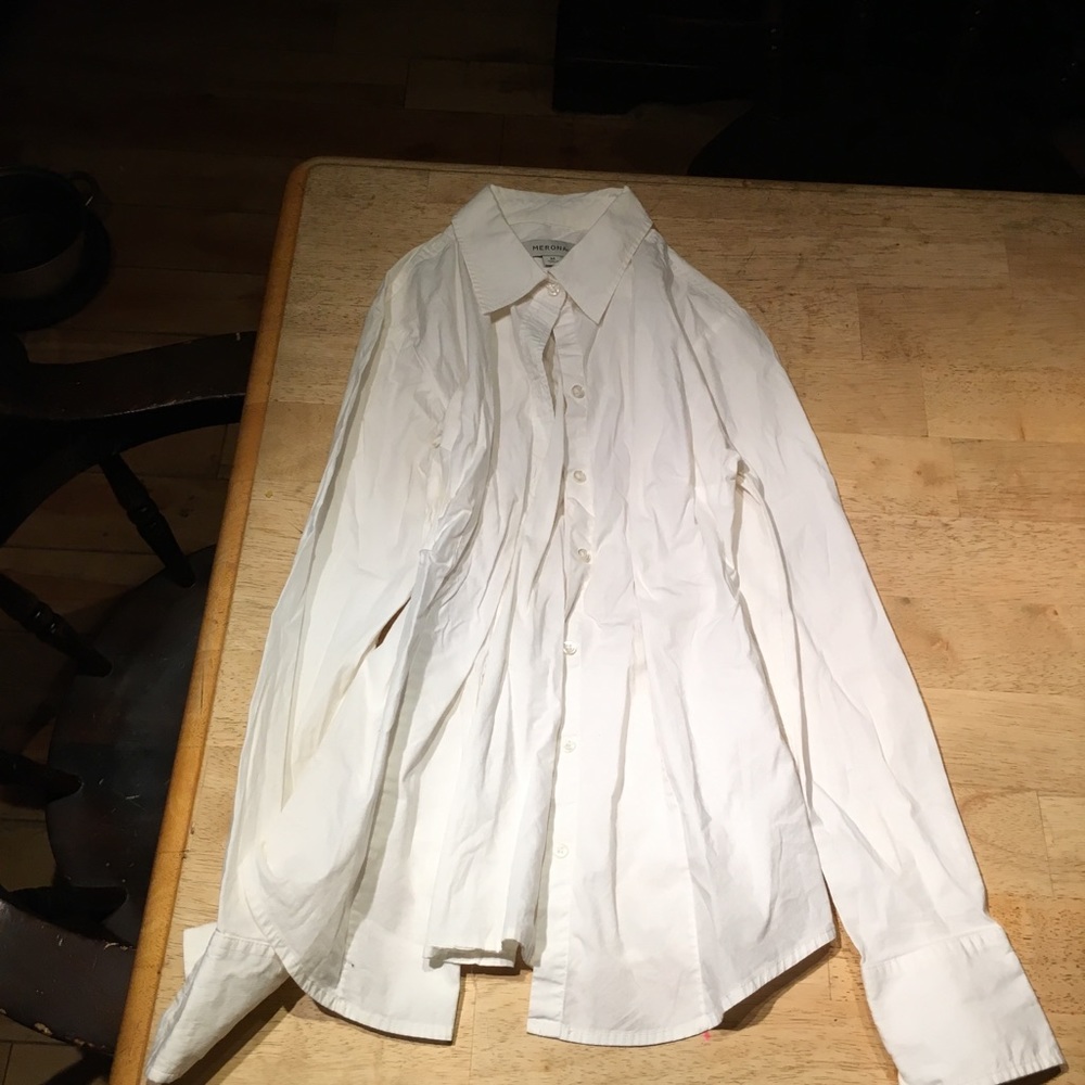 Basic white button up size medium